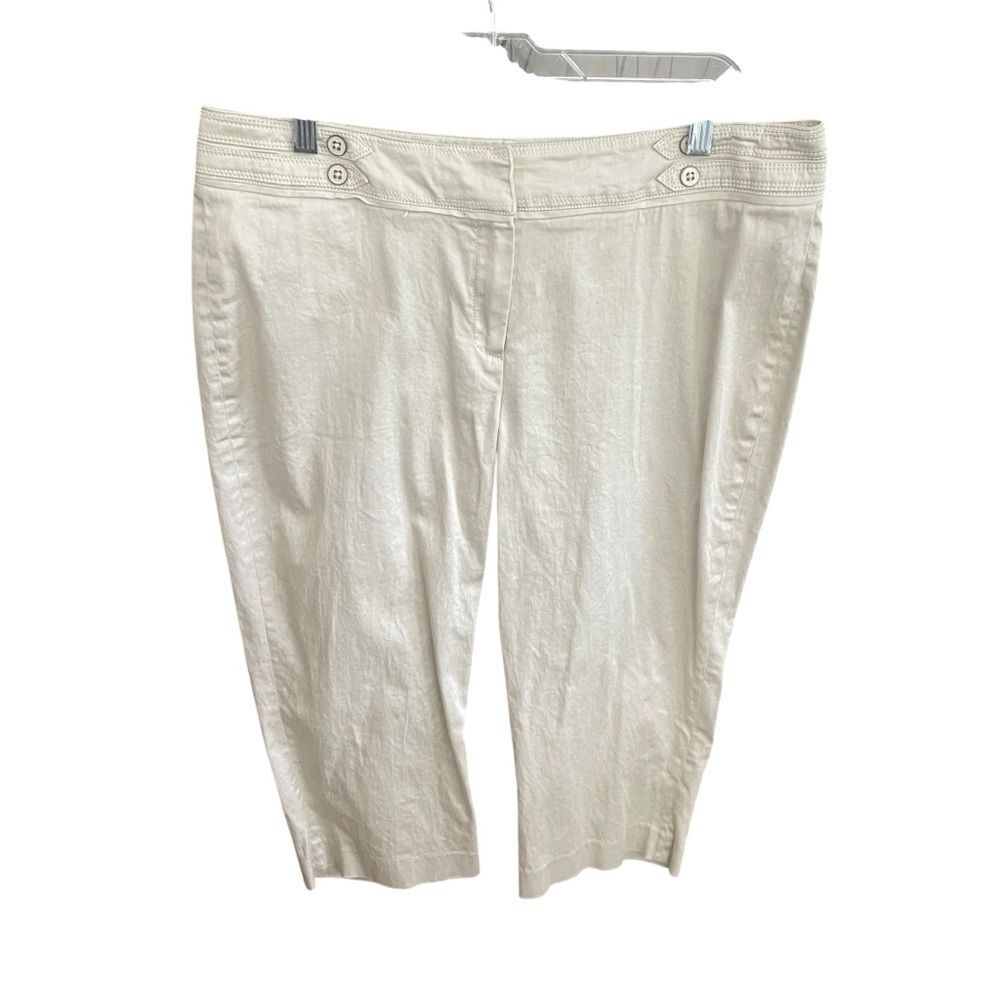 New Directions Capri Pants Crop Lightweight Tan Women’s Petite Plus Size 14